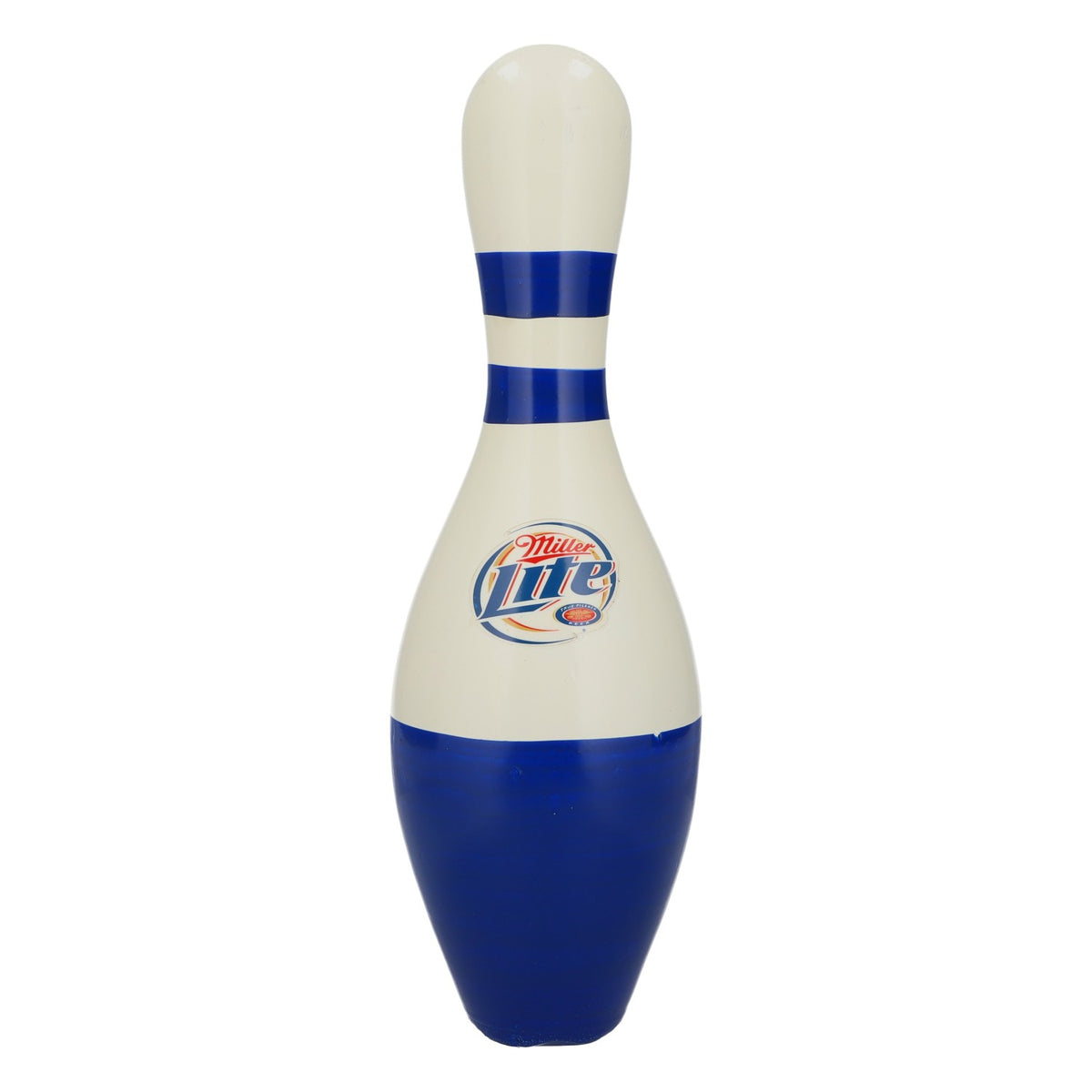 Quille de bowling en bois sur le thème de la bière Miller Lite – Décoration pour bar ou « man cave » – Objet de collection