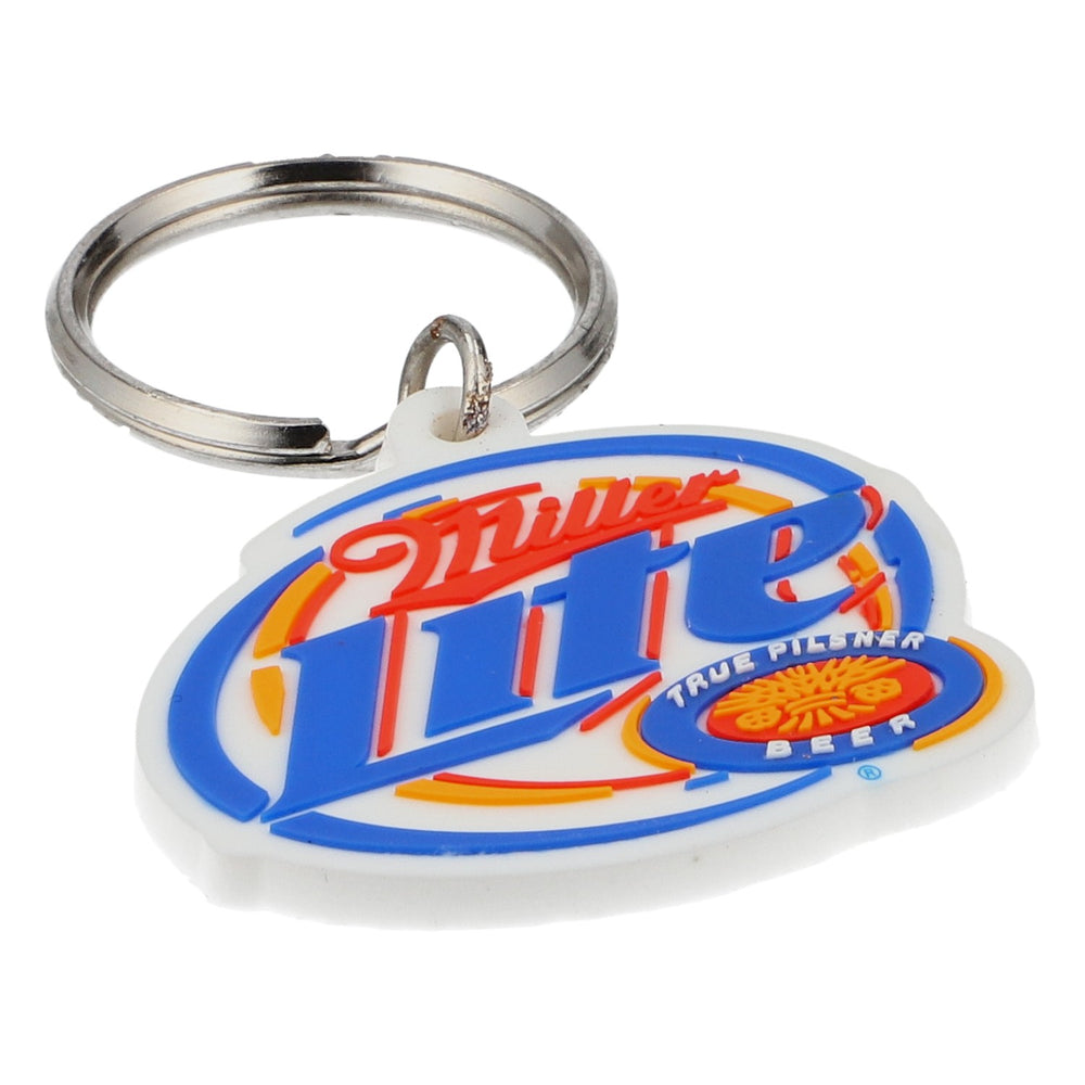 Porte-clés Miller Lite en caoutchouc blanc, modèle True Pilsener