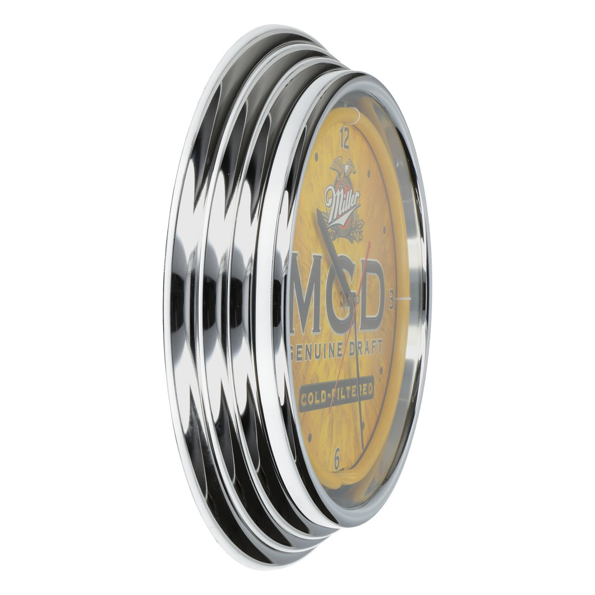 Horloge murale Miller MGD sur le thème de la bière, éclairée au néon jaune, décoration de bar, horloge rétro – Vue 2