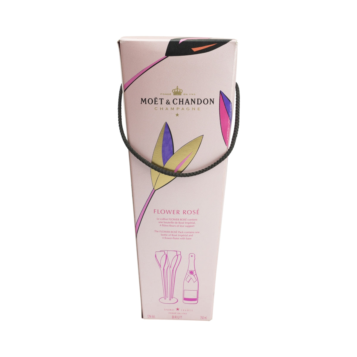 Champagne Moët & Chandon 4 verres + supports en forme de tulipe rouges Verres rares et exceptionnels – Vue 4