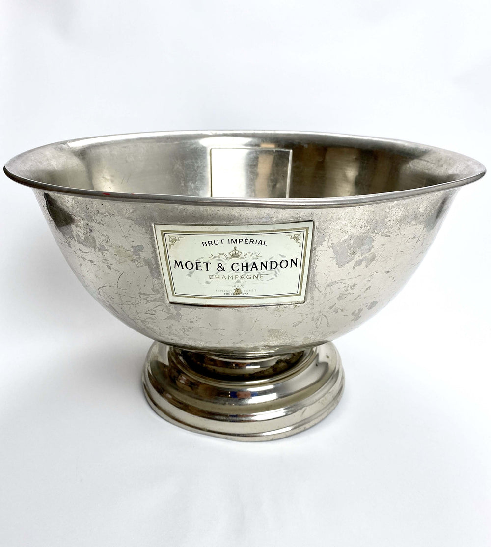 Moët & Chandon Champagne Refroidisseur de bouteille Bac à glaçons Grand bac métallique ancien