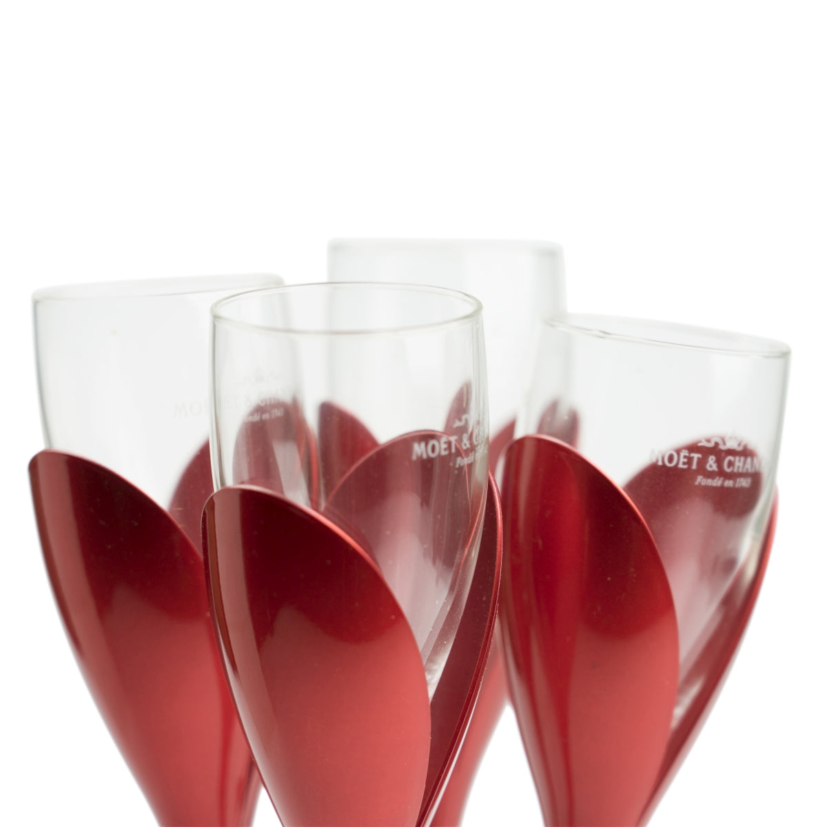 Moët & Chandon, ensemble porte-verres à champagne avec 6 verres + 4 tulipes + support rouge – Vue 2