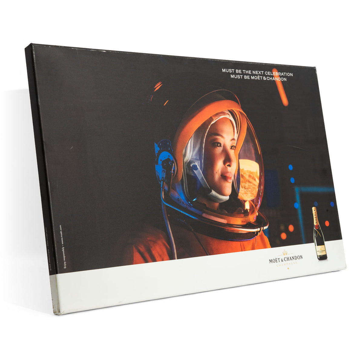 Moët & Chandon Champagne Toile murale Décoration murale 100 x 65 cm Astronaute – Vue 2