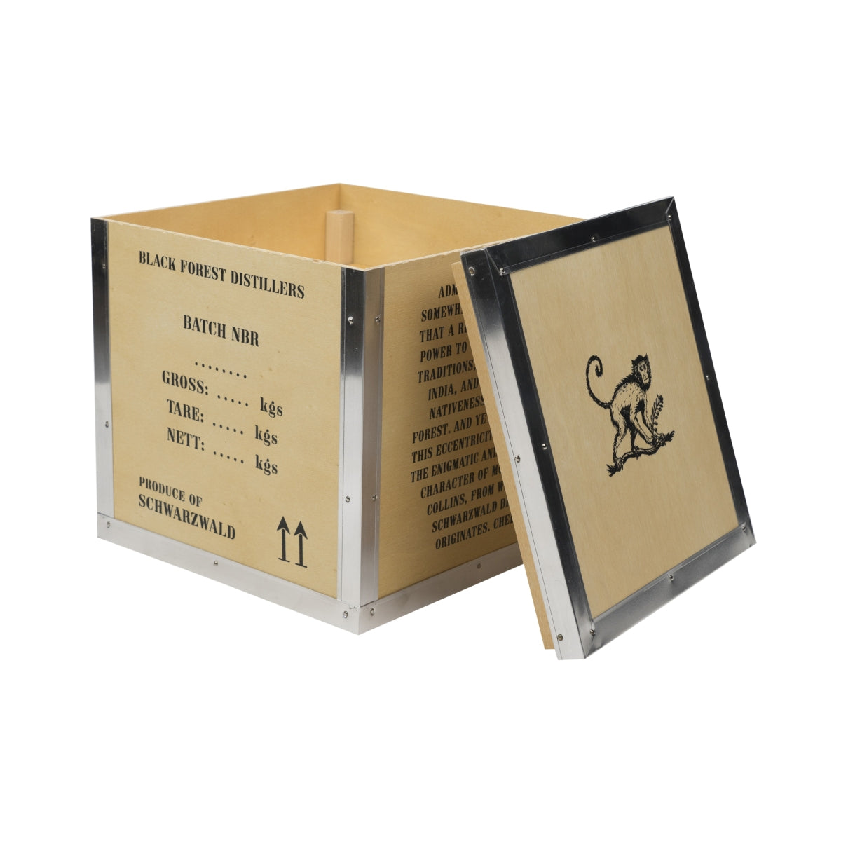 Monkey 47 Gin Caisse en bois 20 x 20 x 20 cm « Caution Wild Animal » Coffret cadeau – Vue 3