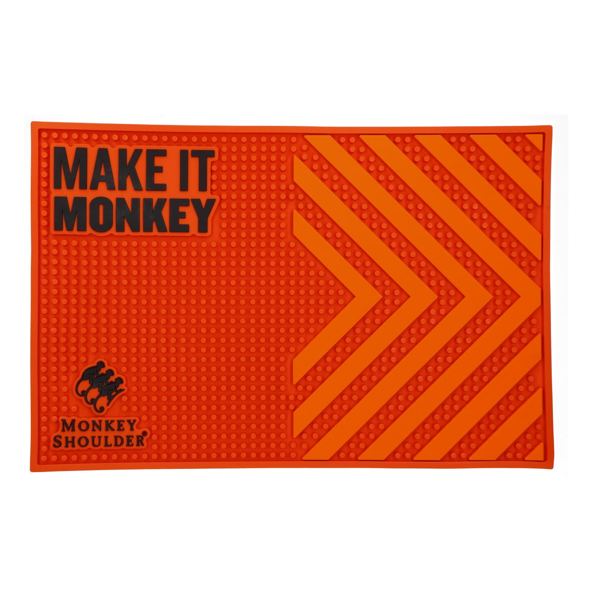 Tapis de bar Monkey Shoulder pour whisky, 45 x 30 cm, neuf, en caoutchouc orange, tapis d'égouttage, tapis de passage