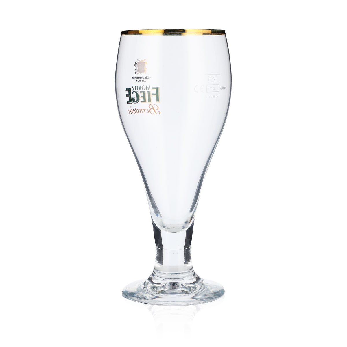 Verre à bière Moritz Fiege 0,3 l Verres à bière Verre en forme de coupe Pied épais Bord doré – Vue 3