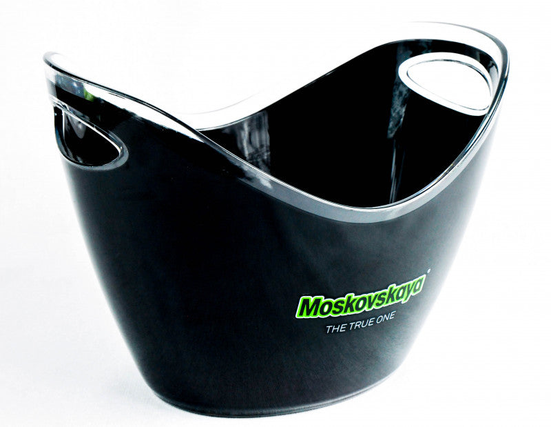 Refroidisseur de bouteille pour vodka Moskovskaya, bac à glaçons noir et vert, petit logo – Vue 2