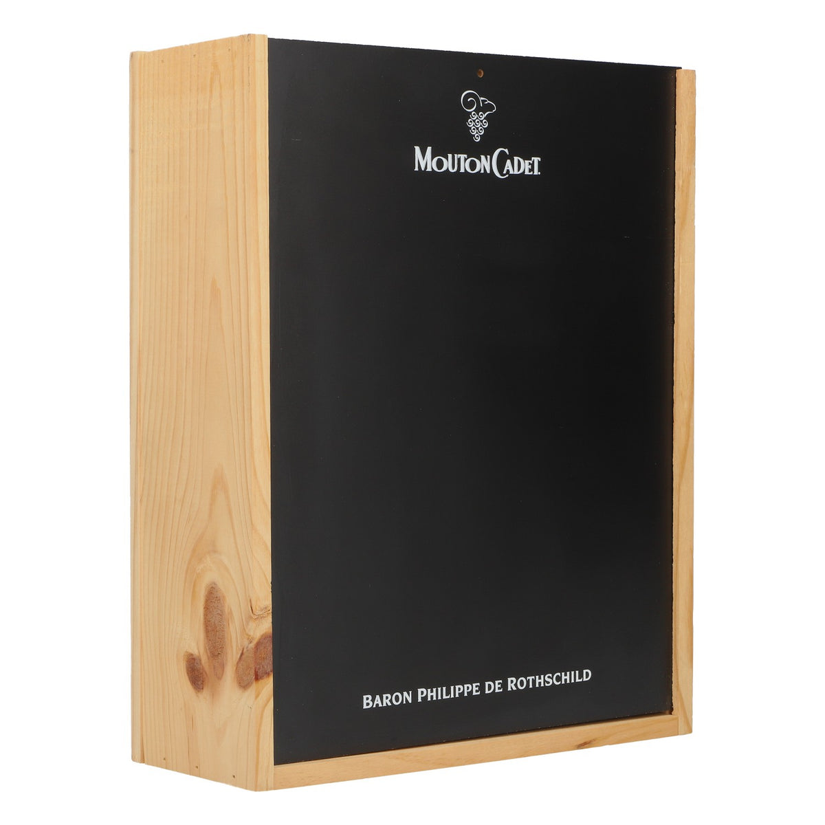 Coffret en bois pour bouteilles de vin Mouton Cadet, décoration d'intérieur, marron/noir