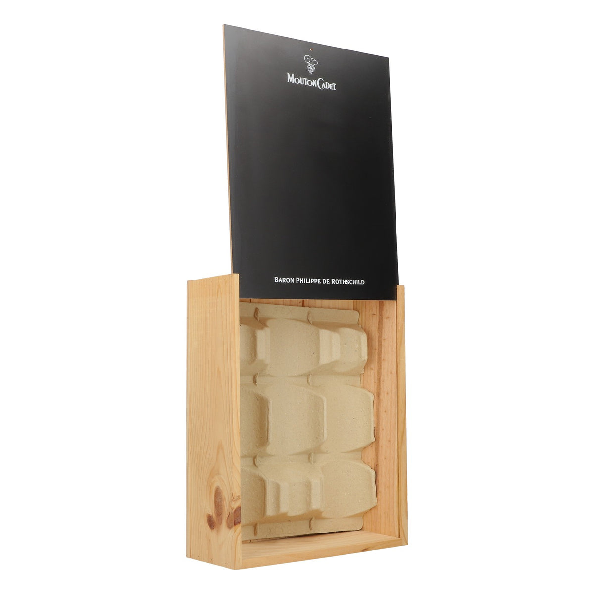 Coffret en bois pour bouteilles de vin Mouton Cadet, décoration d'intérieur, marron/noir – Vue 5