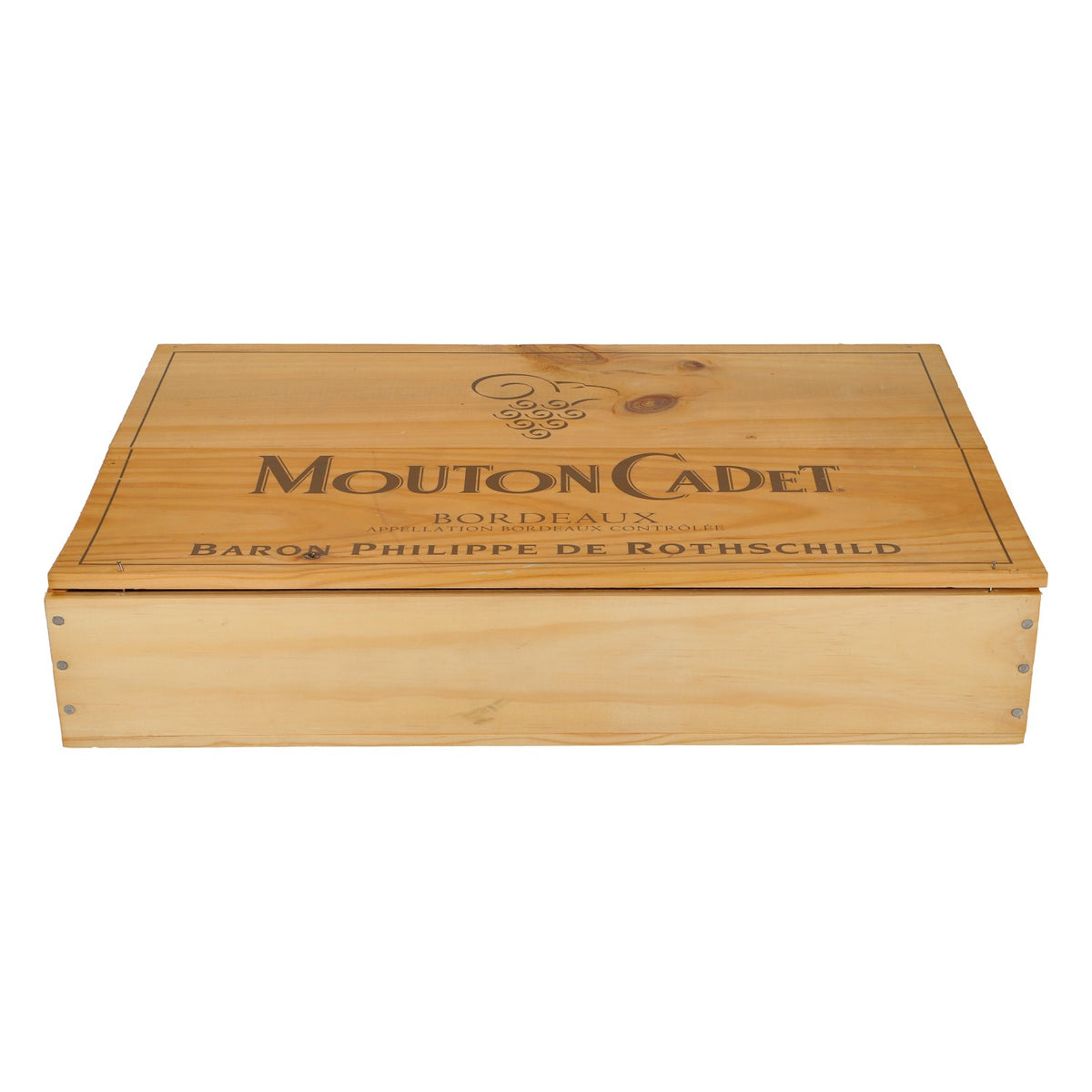 Caisse en bois de vin Mouton Cadet, décoration d'intérieur, 32 x 50 x 10 cm – Vue 2