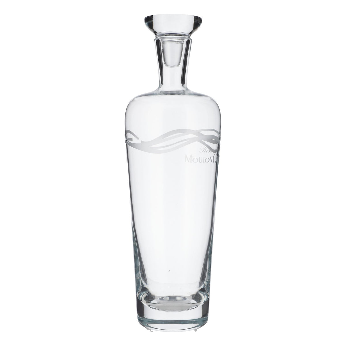 Carafe à vin Mouton Cadet avec couvercle et sous-verre en bois – Vue 2