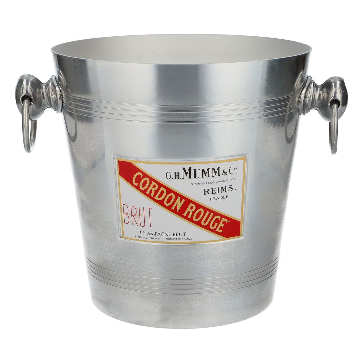 Seau à glace Mumm pour champagne, refroidisseur de bouteilles, Cordon Rouge, champagne brut, métal argenté