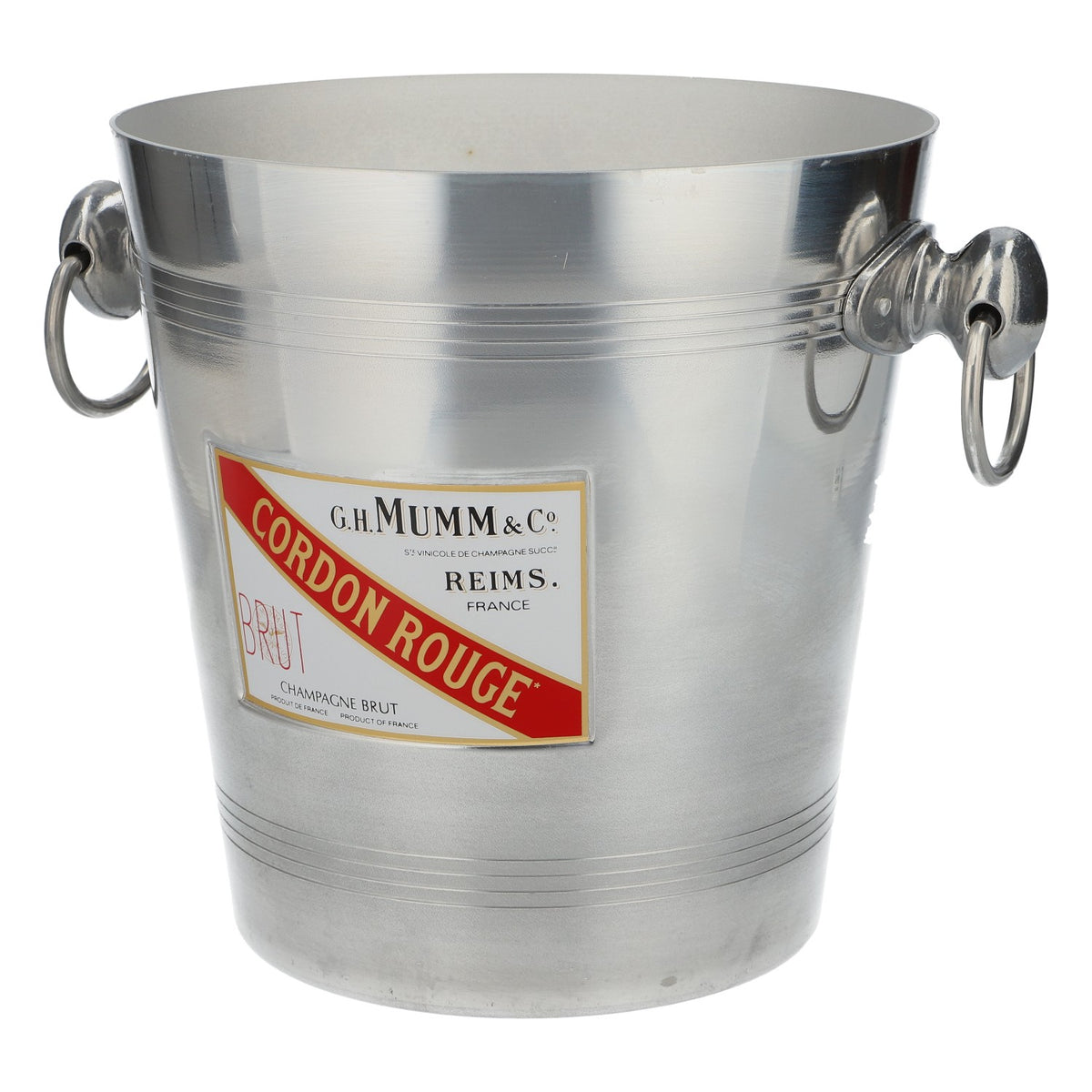 Seau à glace Mumm pour champagne, refroidisseur de bouteilles, Cordon Rouge, champagne brut, métal argenté – Vue 4
