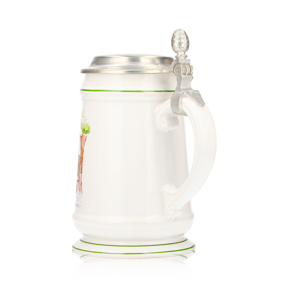 Verre à bière « No Name » 0,67 l, chope avec couvercle en étain, Office du tourisme de Königsbrunn, céramique – Vue 4