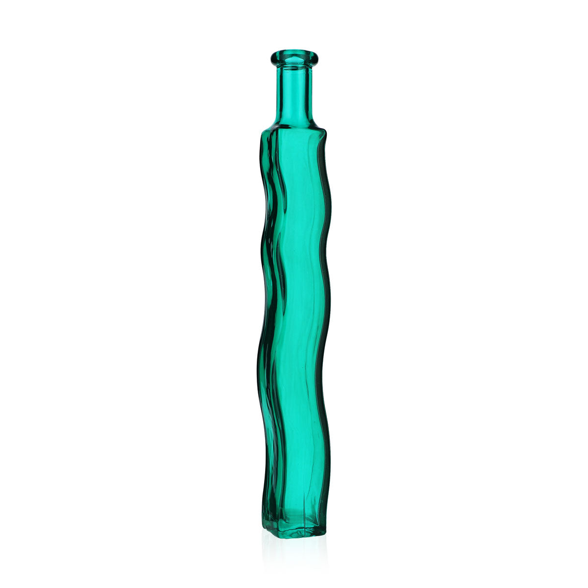 No Name - Autres articles en verre - 0,2 l - Verre vert ondulé - Vase - Bouteille décorative – Vue 2