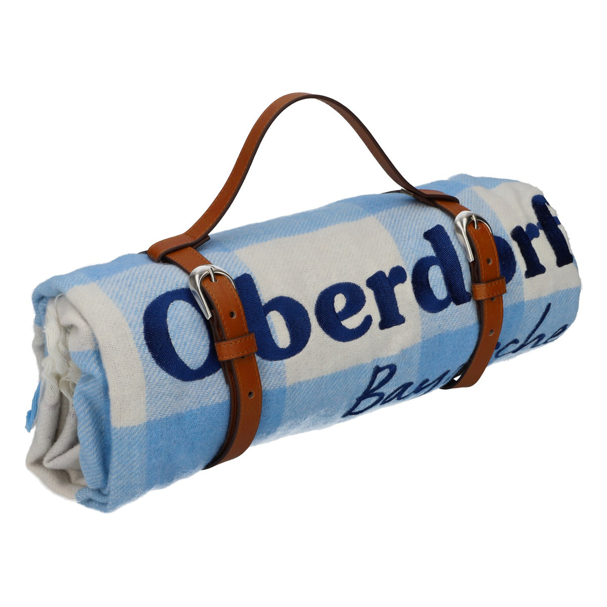 Couverture de pique-nique Oberdorfer Bier Face inférieure imperméable Lanière en cuir