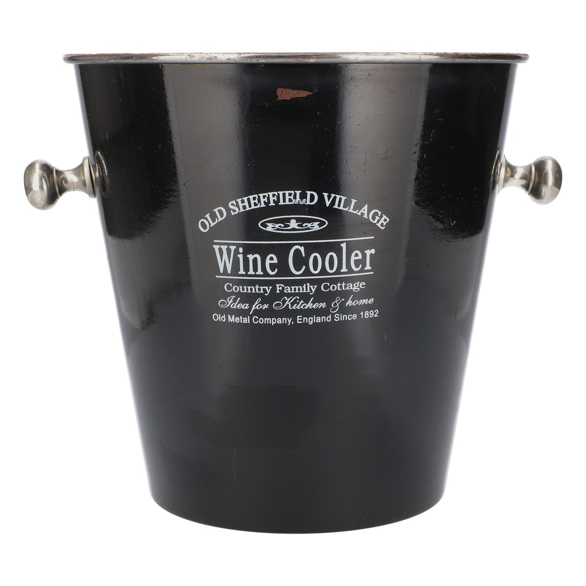 Old Sheffield Vintage  Refroidisseur à bouteille Refroidisseur à vin Seau à glace noir avec anse – Vue 4
