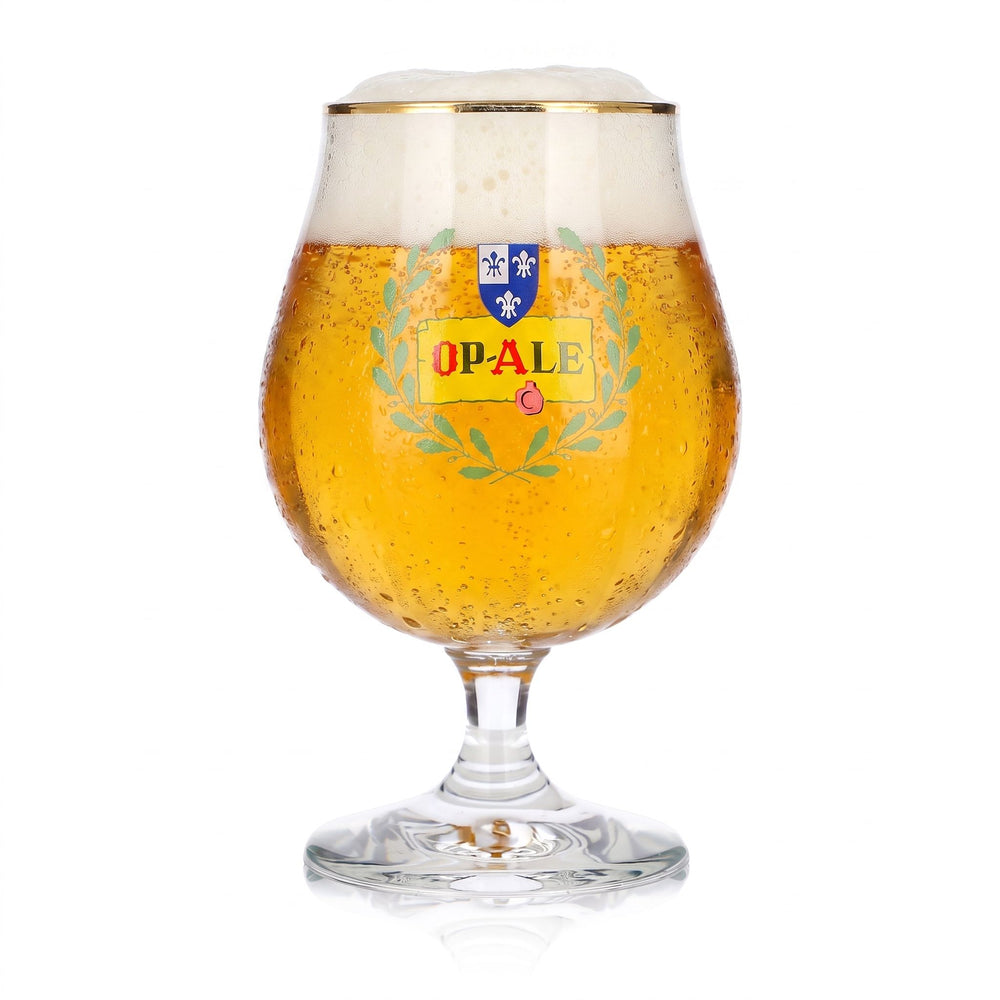 Verre à bière Op-Ale, verre à pied, 0,5 l, bord doré, Durobor, verre à bière à pied