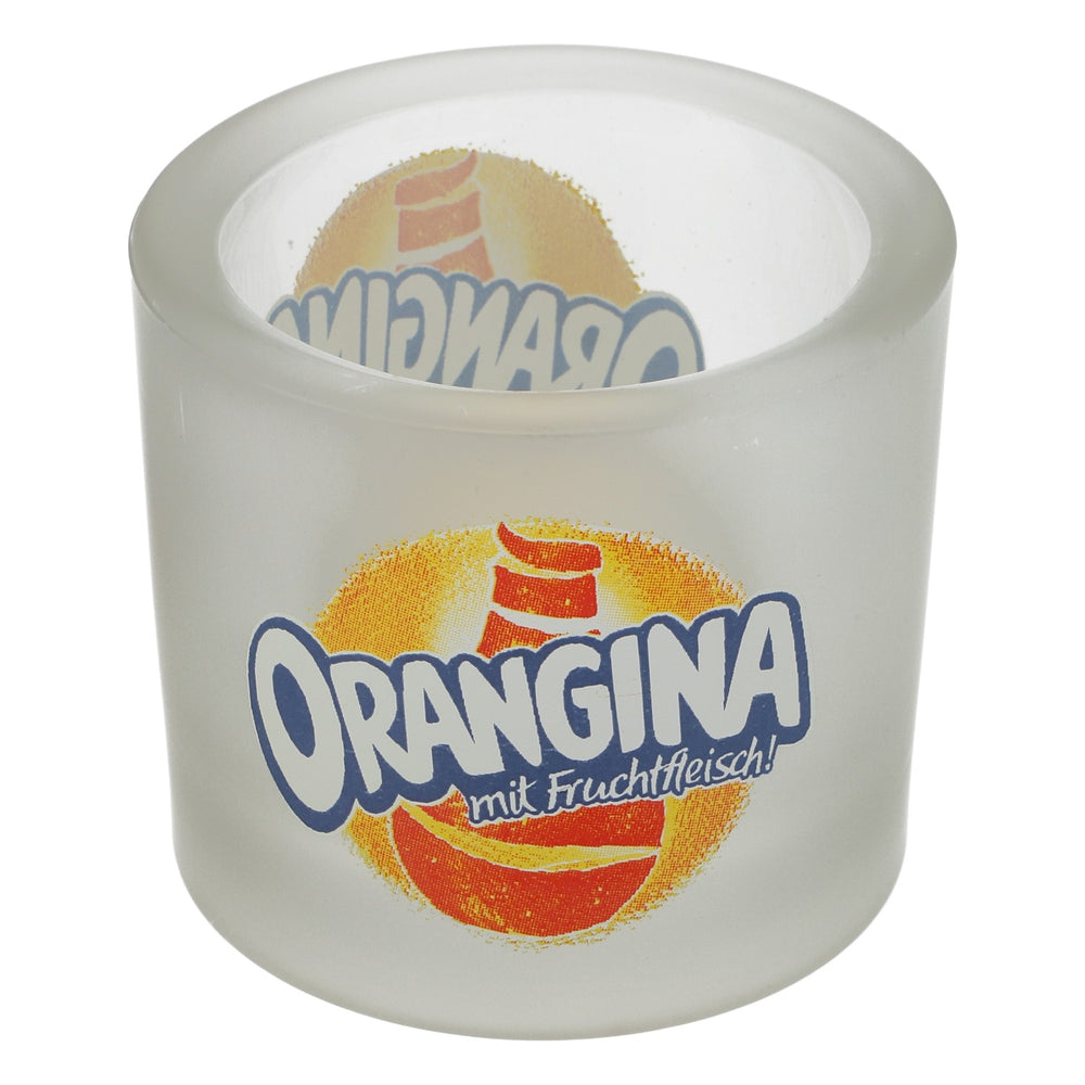 Orangina Softdrink Bougeoir en verre véritable satiné