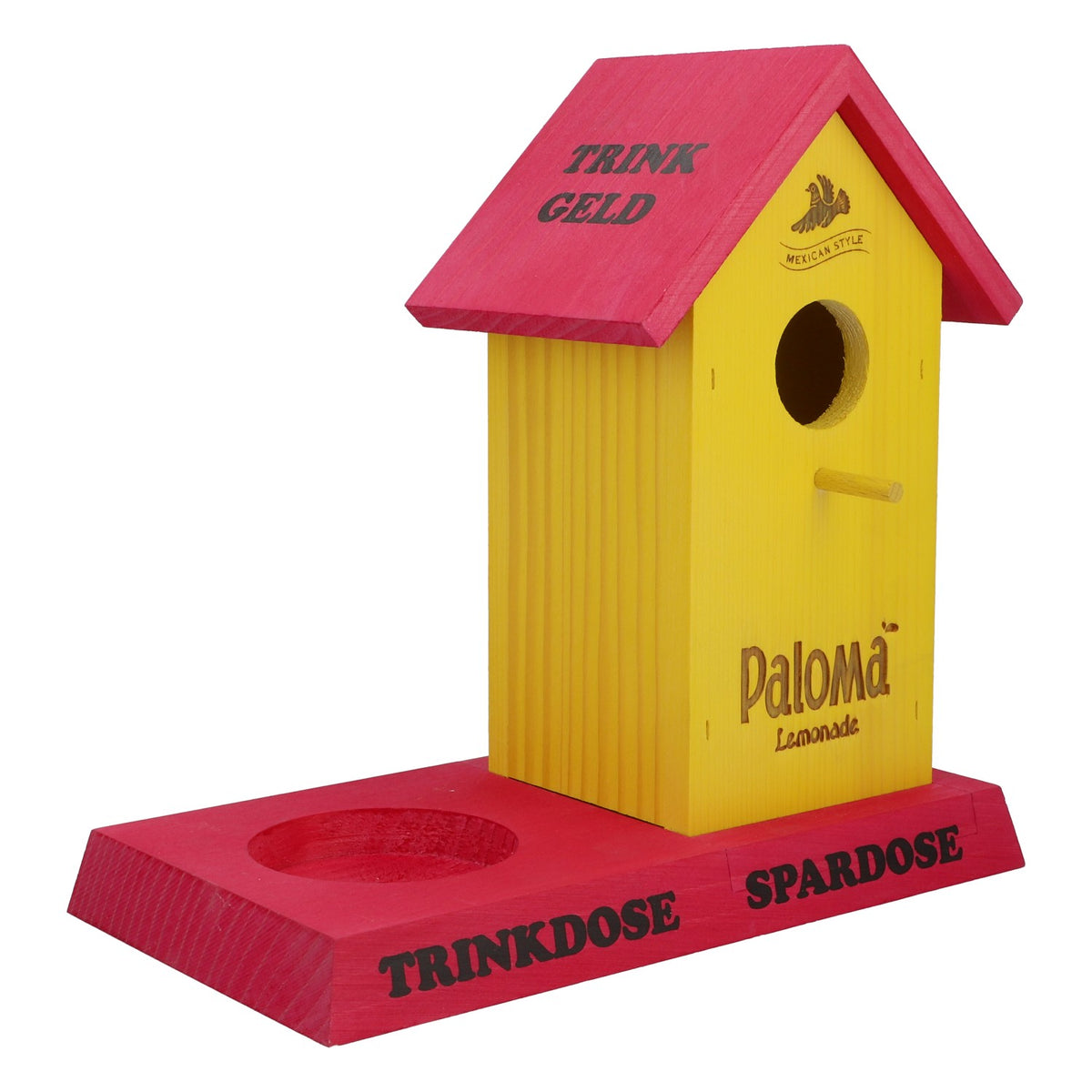 Paloma Softdrink Boîte à pourboires en bois véritable Nichoir Tirelire Caisse