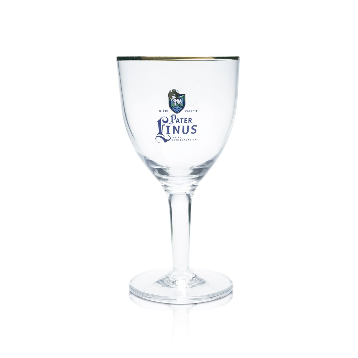 Père Linus Verre à bière 0,25l Abbey Verre de coupe Bord doré Abbaye de Königsmünster Chêne