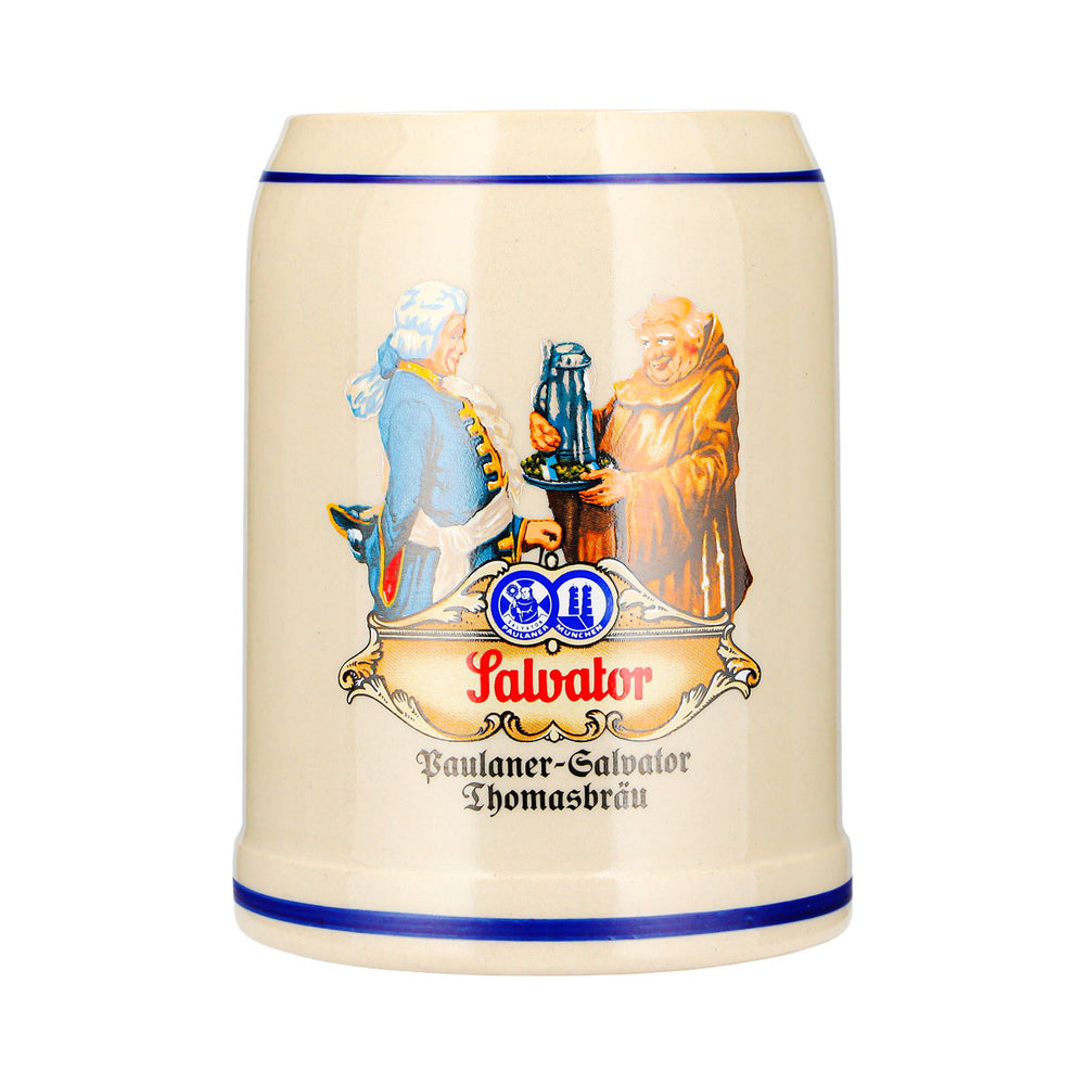 Verre à bière Paulaner 0,5 l, chope Salvator Thomasbräu, argile Gerz