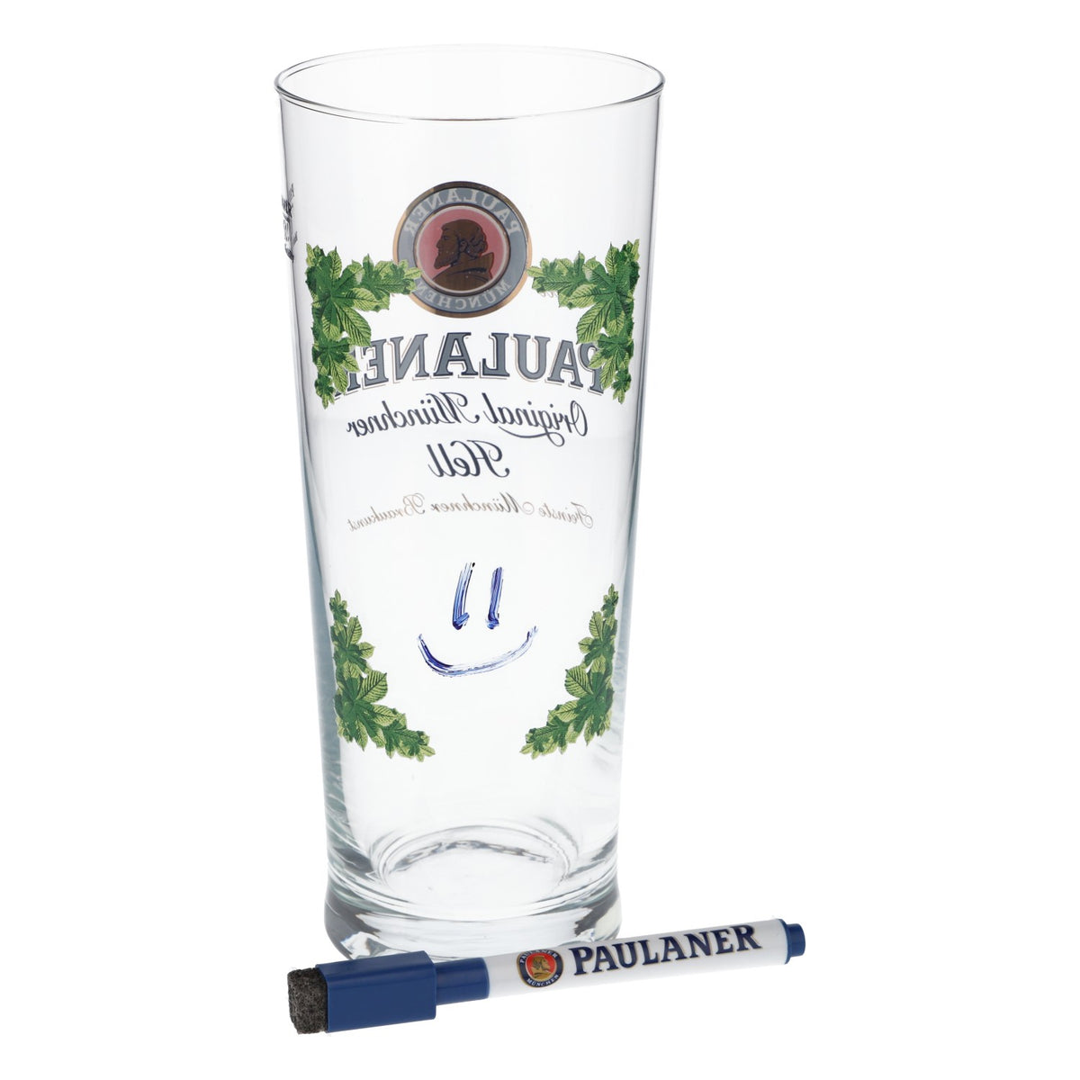 Verre à bière Paulaner Verre à pied Munich 0,5 l Clair Verre graffité avec stylo – Vue 4
