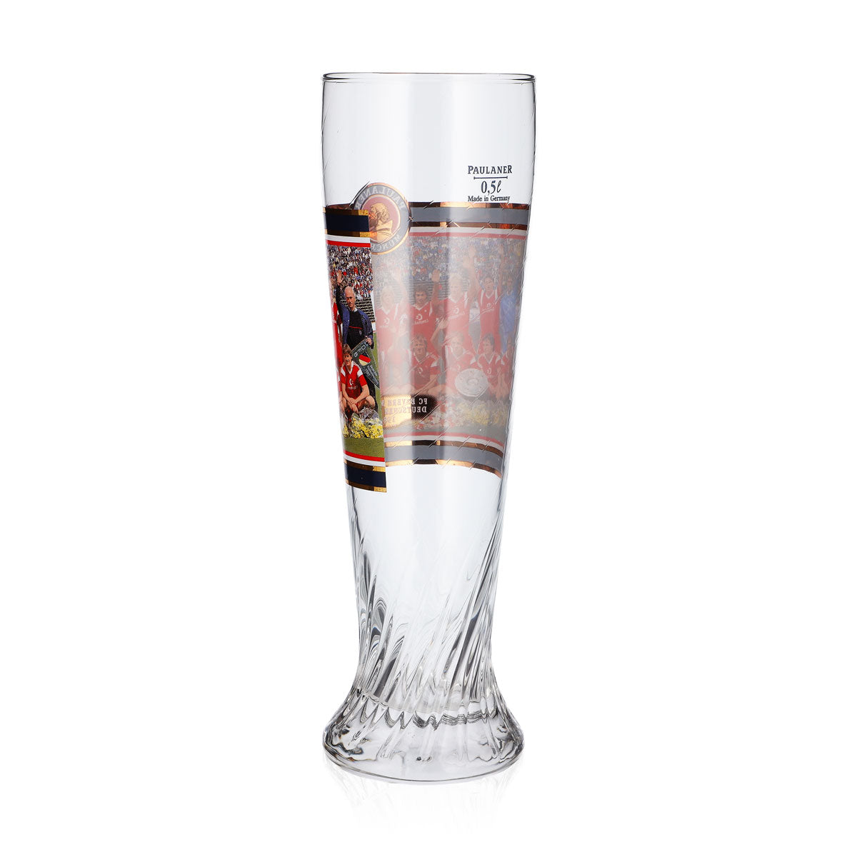 Verre à bière Paulaner, coupe de 0,5 l, FC Bayern Munich, champion d'Allemagne 1986, relief – Vue 3