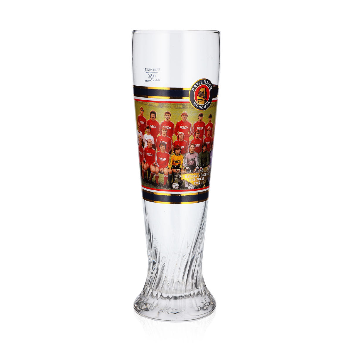 Verre à bière Paulaner, coupe de 0,5 l, FC Bayern Munich, champion d'Allemagne 1982, relief – Vue 2