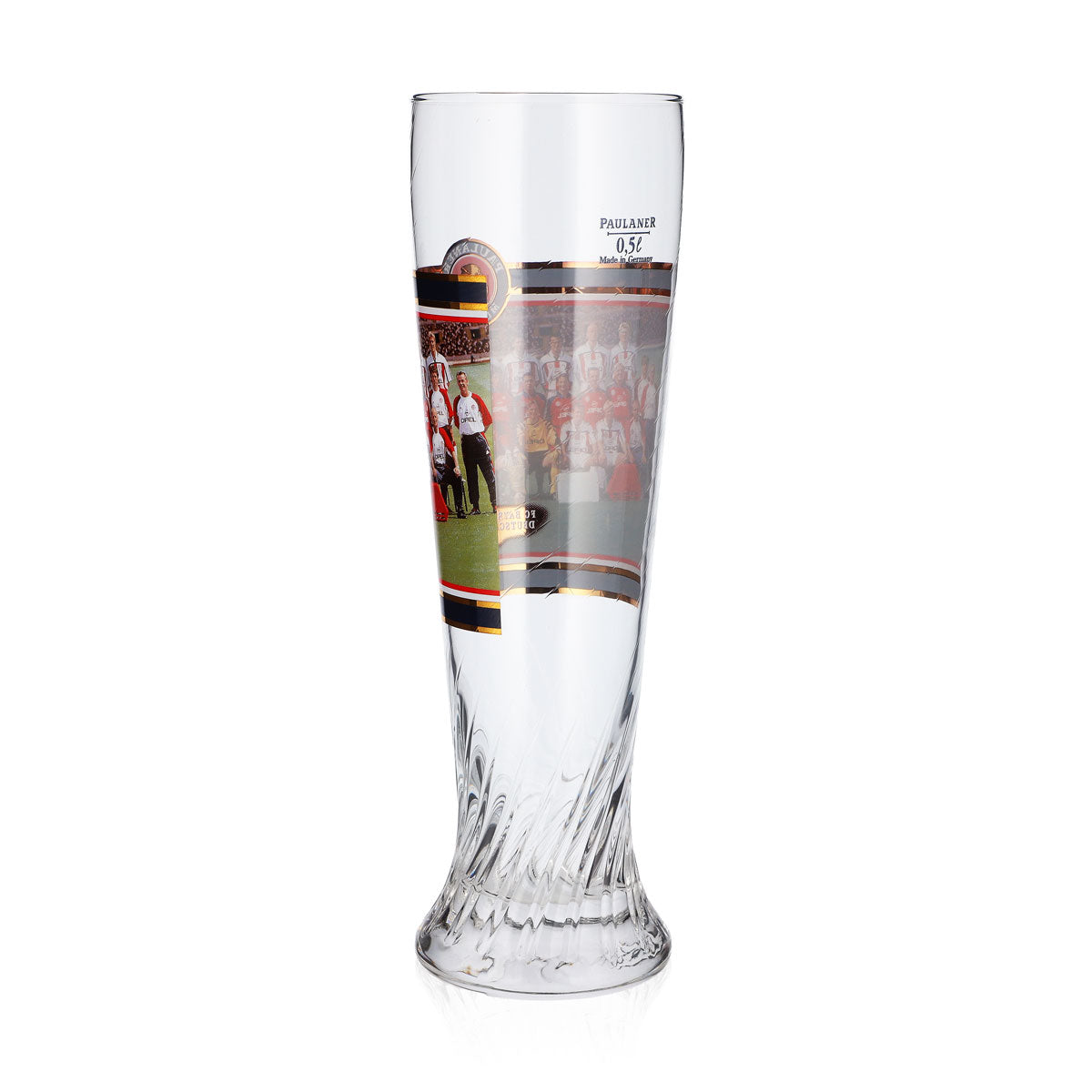 Verre à bière Paulaner, coupe de 0,5 l, FC Bayern Munich, champion d'Allemagne 2000, relief – Vue 3