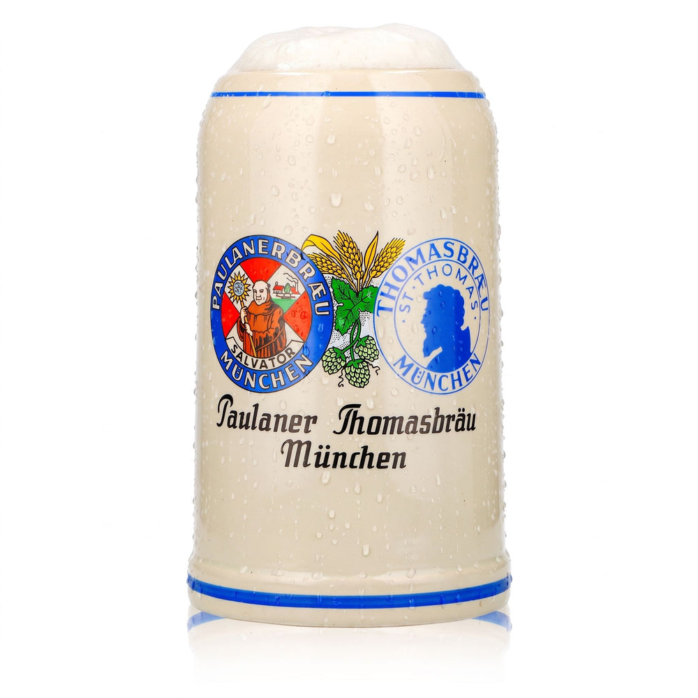 Verre à bière Paulaner, chope en terre cuite de 1 l, chope à bière Thomasbräu Munich, Rastal, faïence