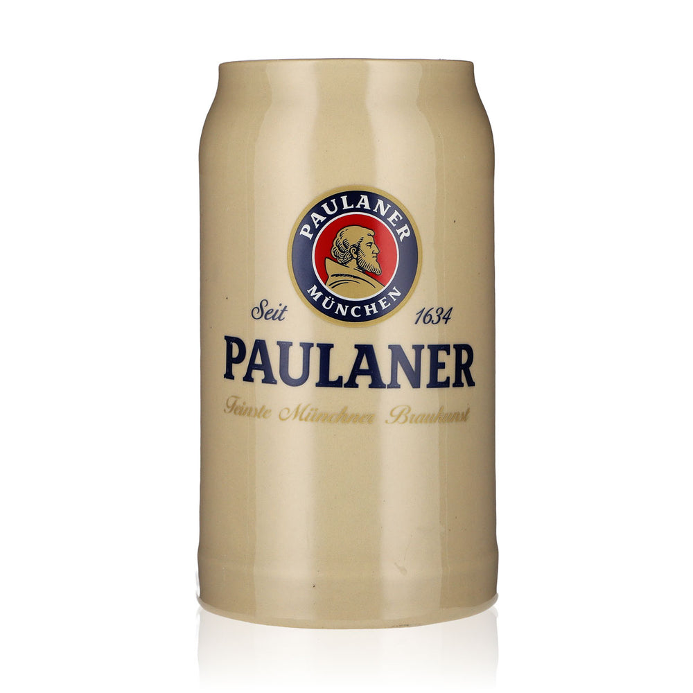 Verre Paulaner, chope à bière blanche en faïence, chope de 1,0 l, verre à bière