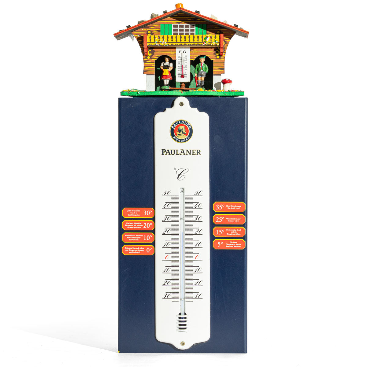 Paulaner Weissbier Thermomètre extérieur Plaisir de la bière Ambiance chalet Graphisme Rareté