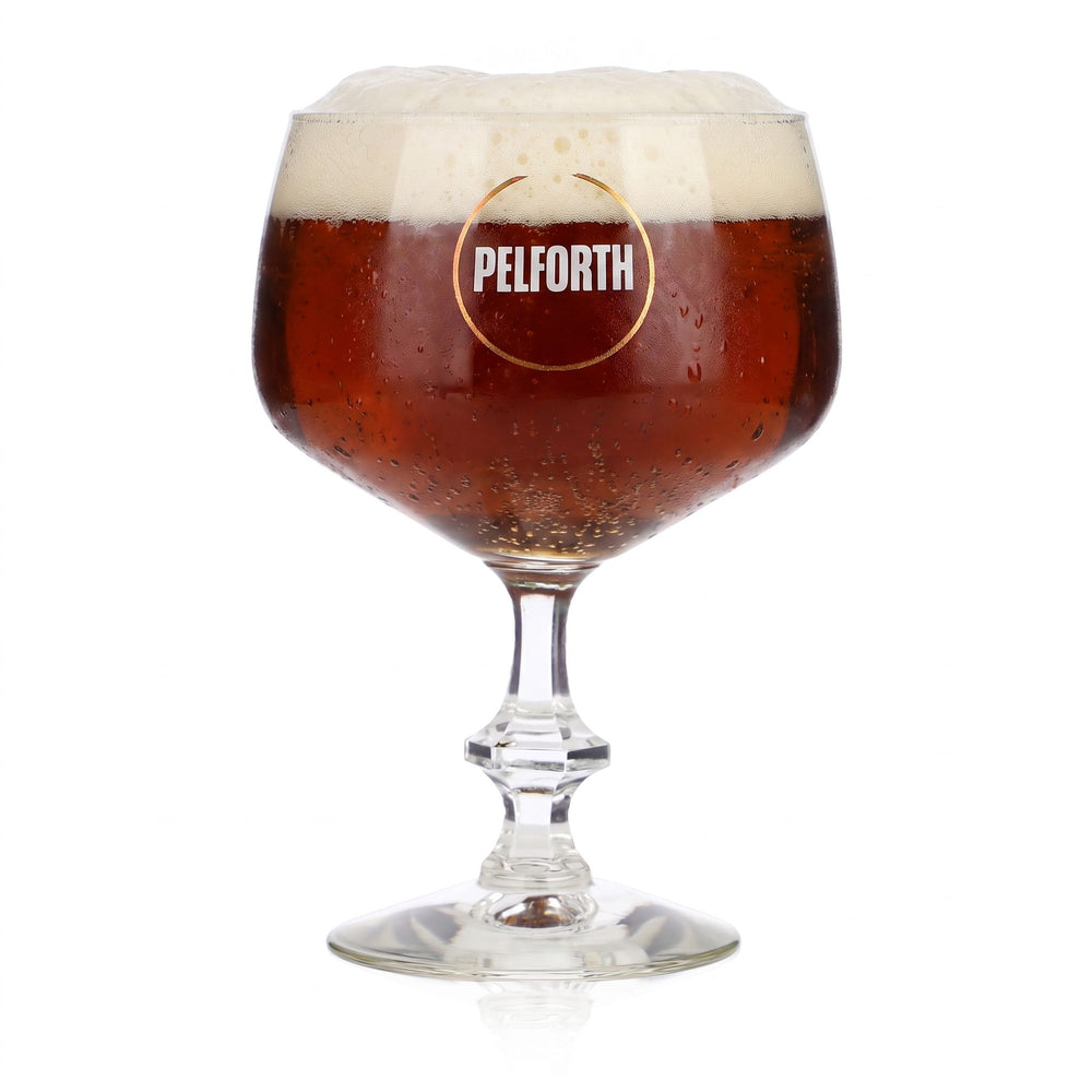 Verre à bière Pelforth 0,35 l, forme tulipe, pied carré, Durobor