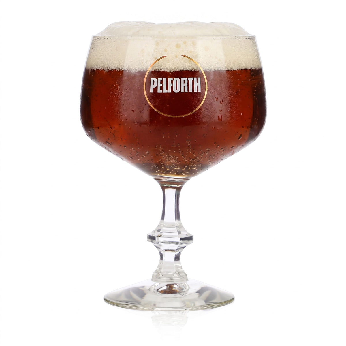 Verre à bière Pelforth 0,35 l, forme tulipe, pied carré, Durobor