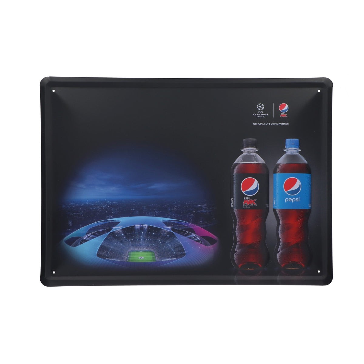 Plaque métallique Pepsi « UEFA Champions League » avec kit d'aimants, 35 x 25 cm