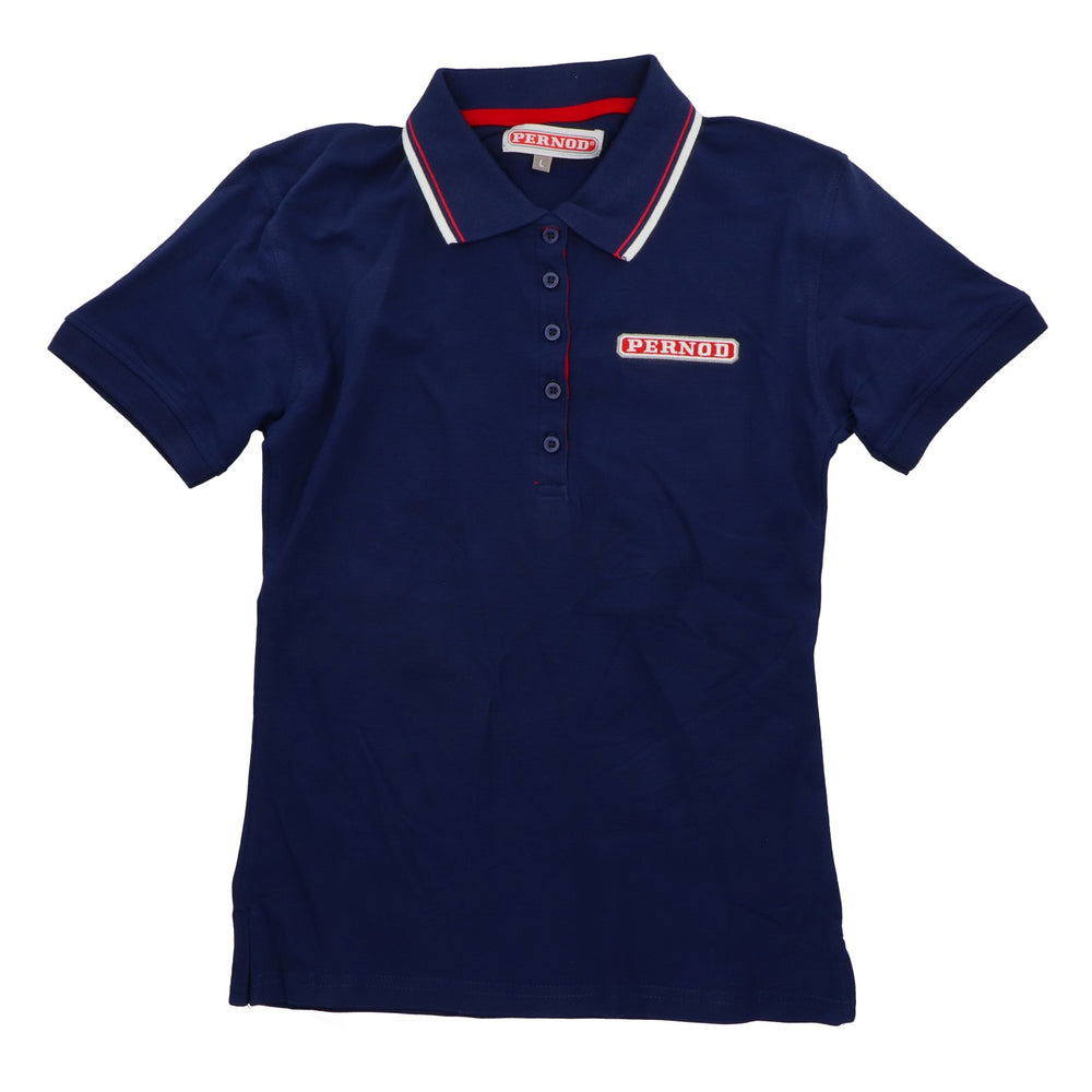 Pernod Liqueur Polo Shirt Men Shirt T-shirt publicitaire blanc col rouge Bleu Taille L
