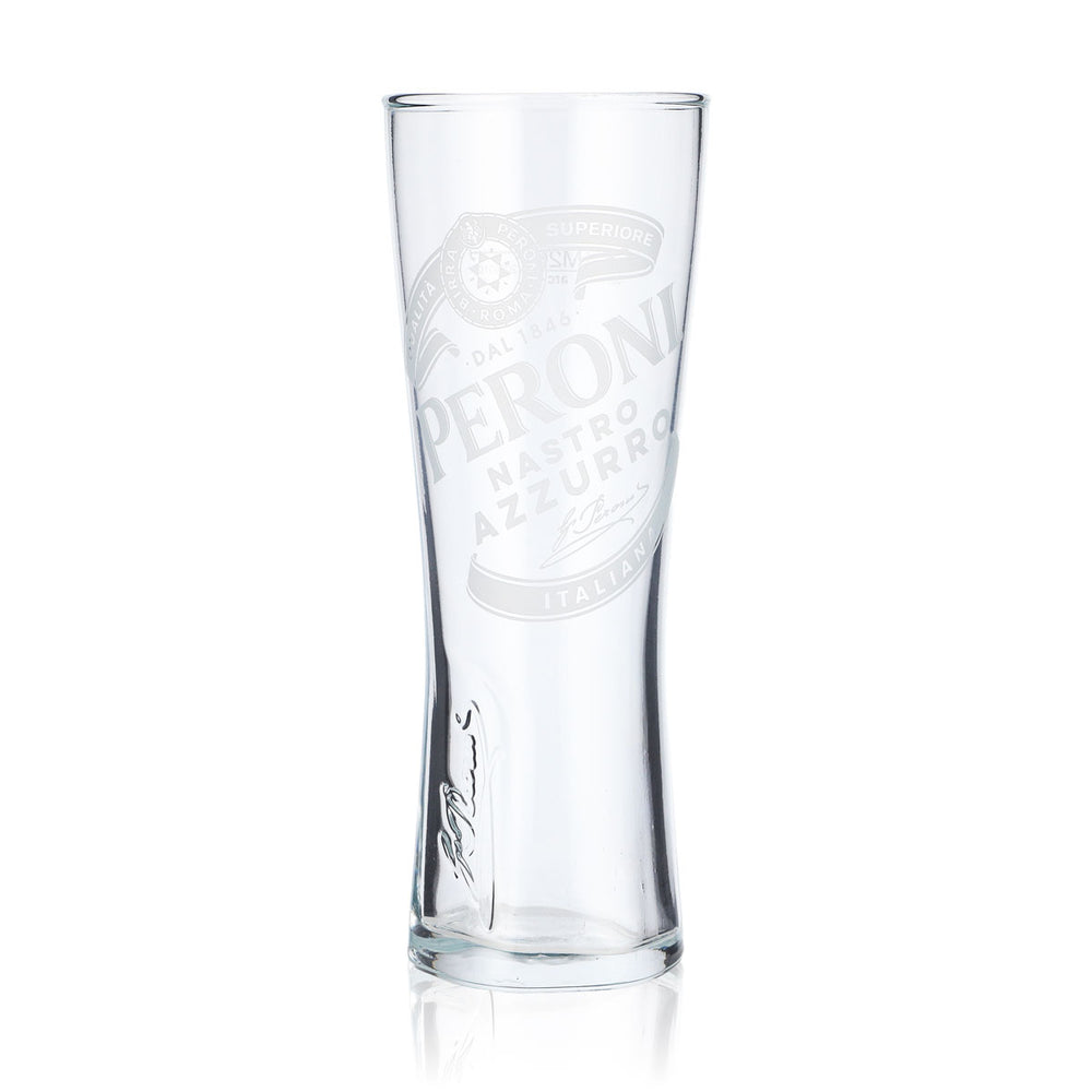 Verre à bière Peroni 0,2 l Verre à pied « Nastro Azzuro » Signature en relief au fond
