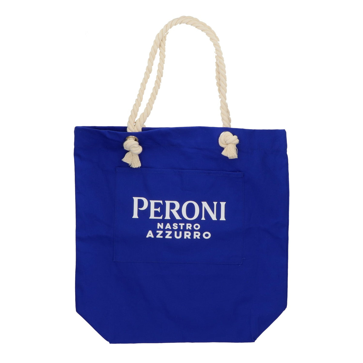 Sac à bière Peroni, sac de transport bleu, anses en cordon, neuf, tissu mélangé