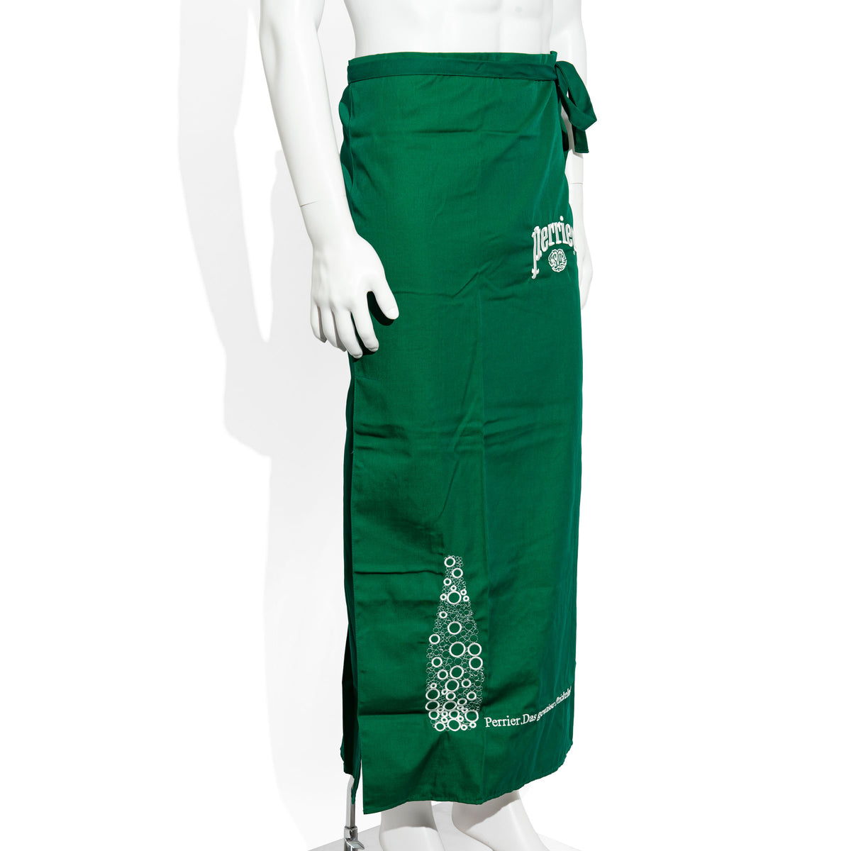 Tablier de bistrot vert en tissu mélangé, avec motif « Perrier » – Vue 2