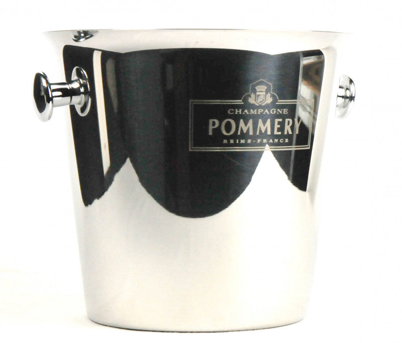 Seau à champagne Pommery avec bac à glaçons, en acier inoxydable argenté – Vue 2