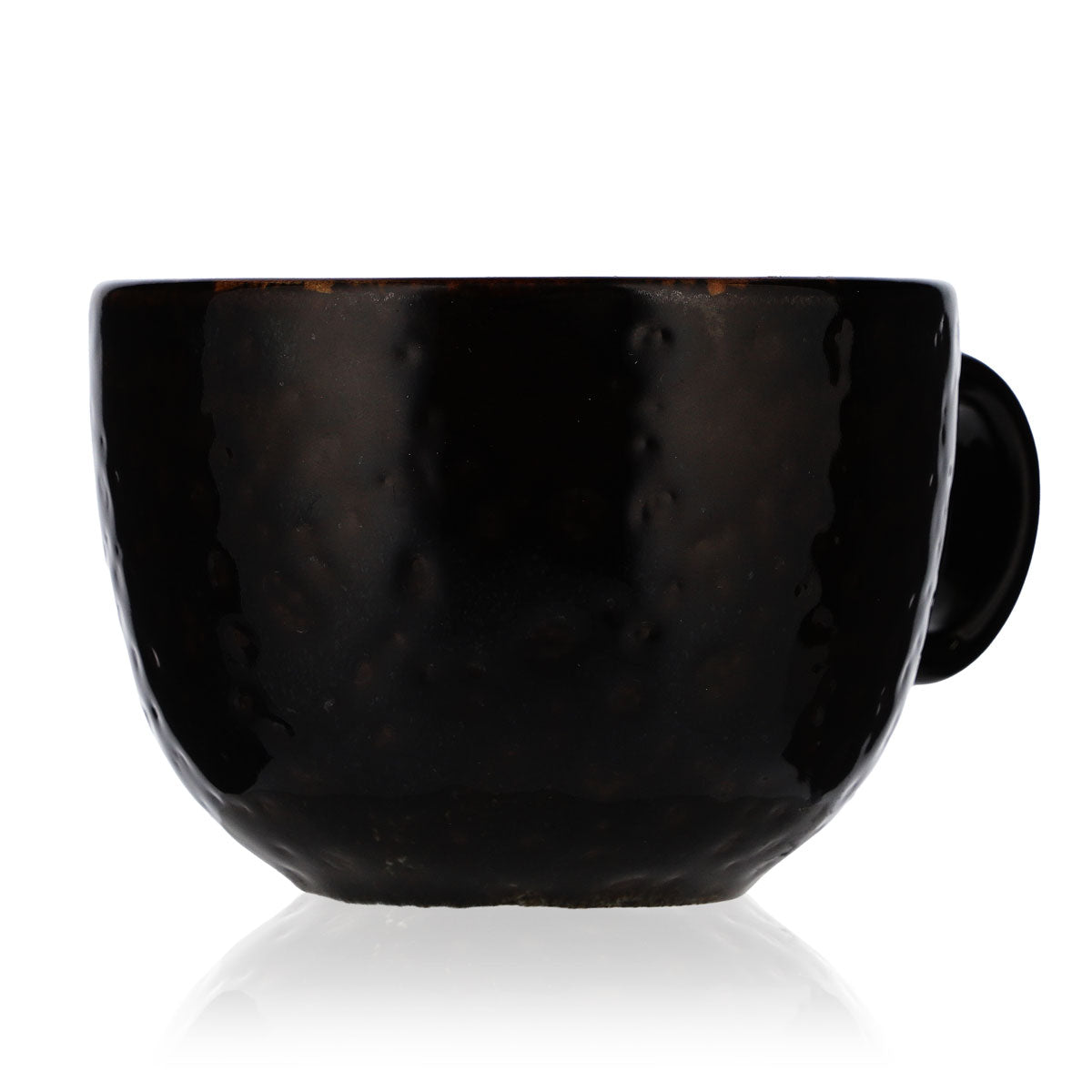 Porcelaine  Tasse à café Tasse à latte avec anse Noir mat – Vue 2