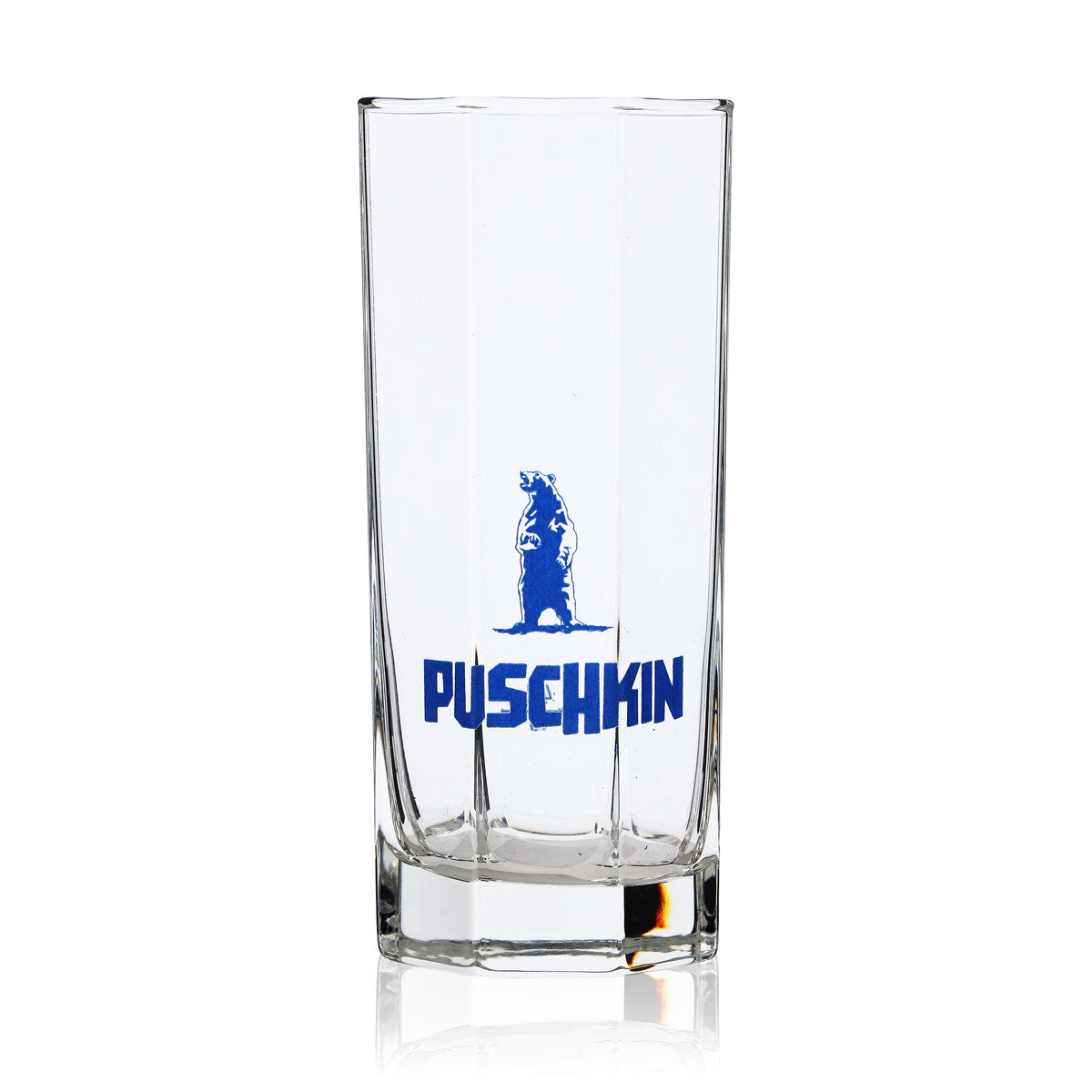 Verre à vodka Pouchkine 0,3 l Verres à long drink Inscription bleue Octogonal