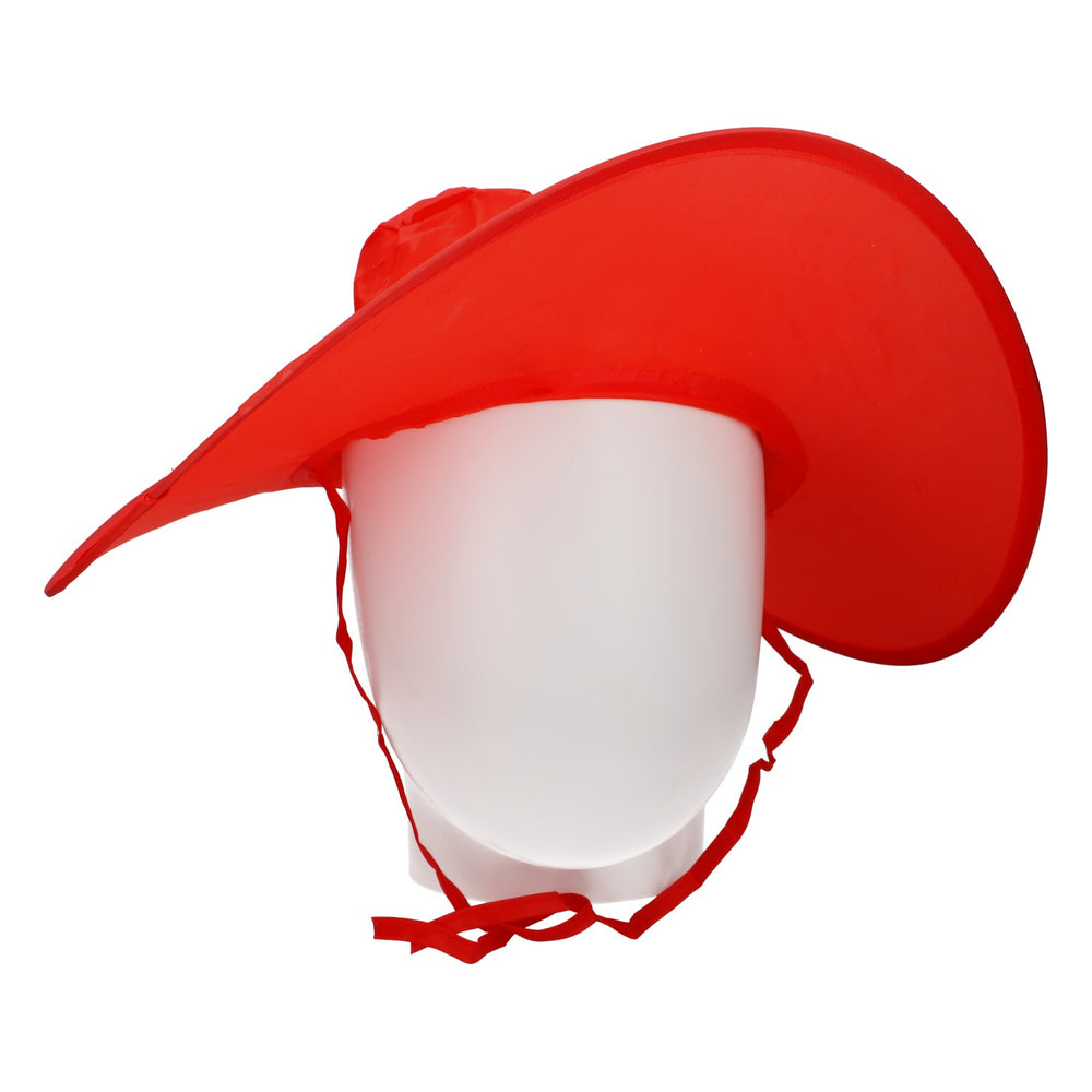 Chapeau de fête pliable « Quicky » rouge, avec étui de transport, pour festivals et enterrements de vie de jeune fille/garçon