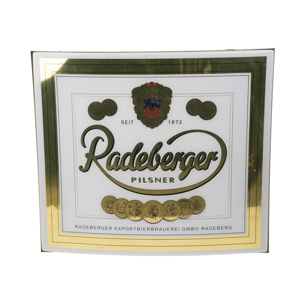 Enseigne lumineuse Radeberger Bier pour l'extérieur 62 x 73 cm, brasserie, bar, enseigne de café en plein air