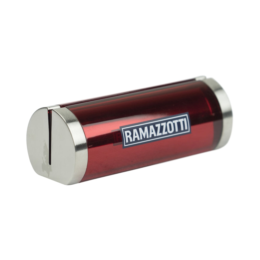 Ramazzotti Liqueur Présentoir de table Rouge Acier inoxydable Porte-cartes Tableau de menu Logo