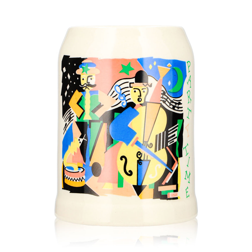Verre à bière Rastal 0,5 l, chope en terre cuite « Partytime », orange/jaune
