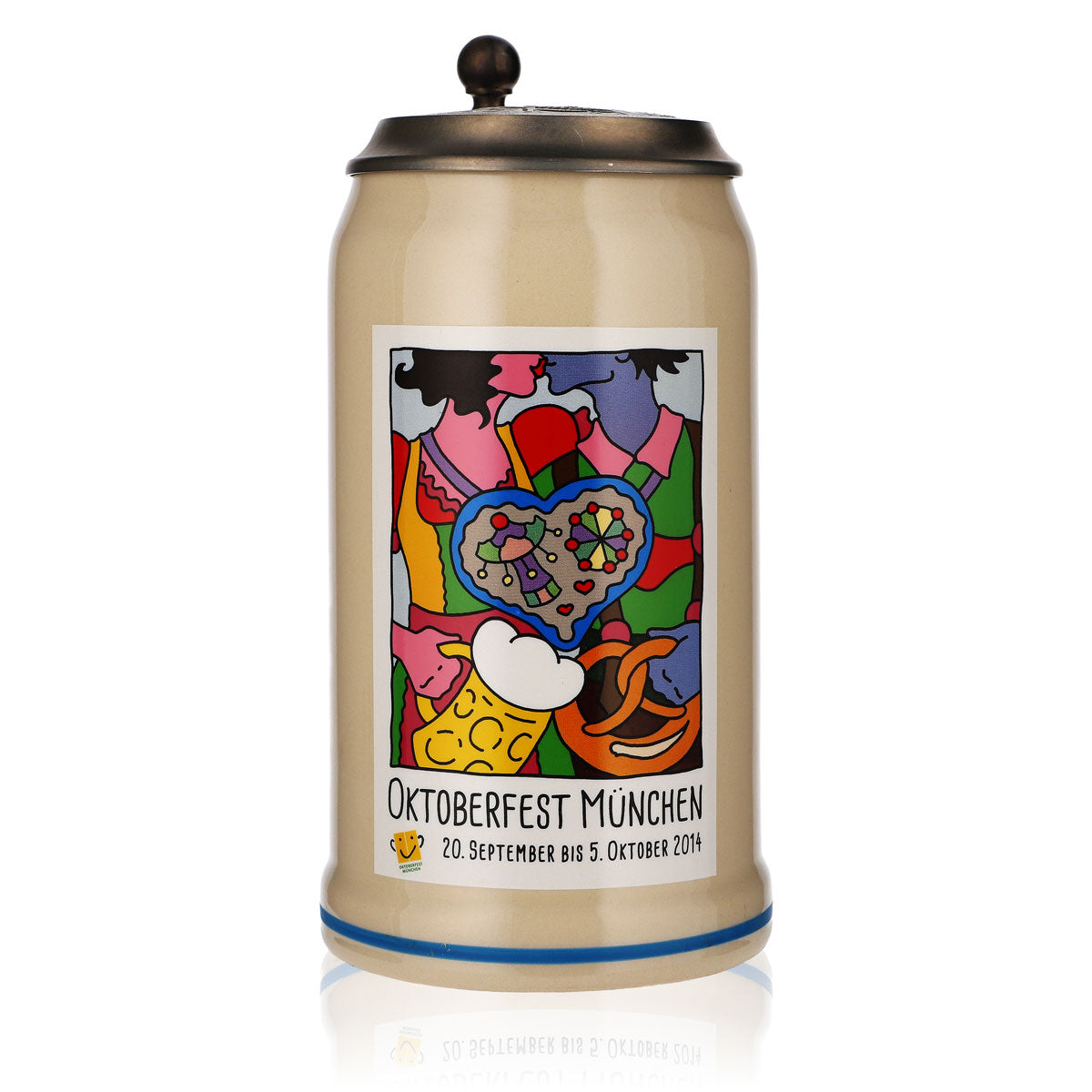Verre à bière Rastal 1,0 l Cruche en grès Oktoberfest Munich 2014 Rastal