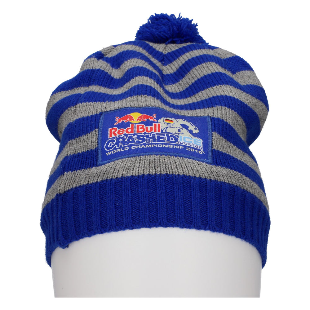 Bonnet en laine Red Bull Energy « Crashed Ice World Championship 2010 » bleu/gris