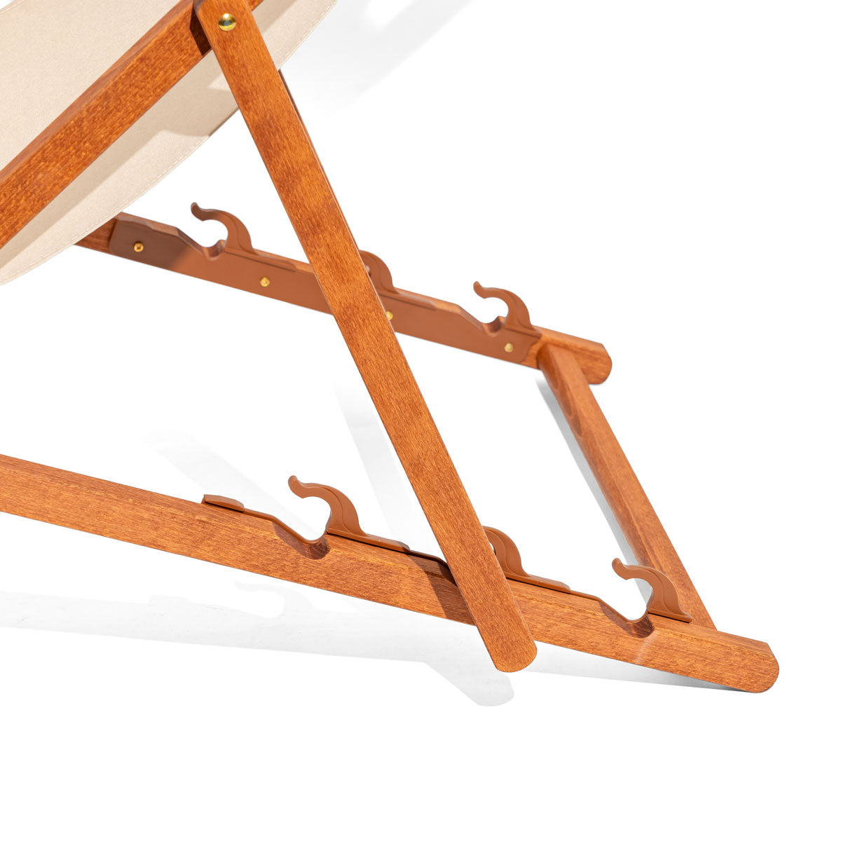 Chaise longue Richards Sun Thé glacé Transat de plage beige jaune pliable en bois – Vue 4